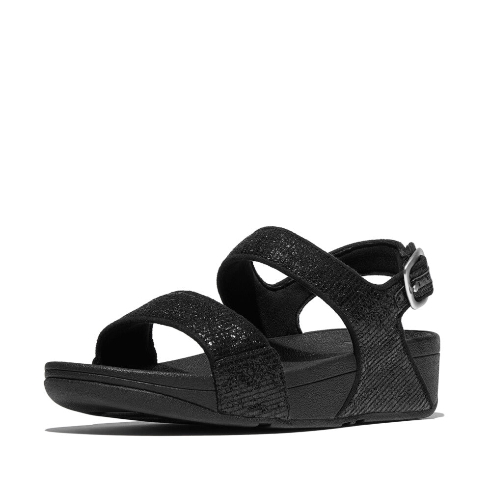 FitFlop Lulu Beaded Chain Leather Backstrap Sandals - Black