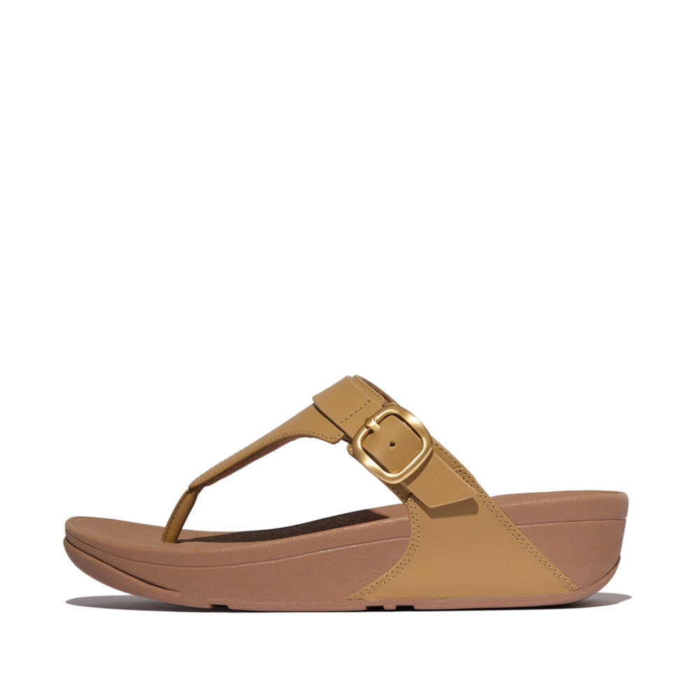 マカ.ルル FitFlop LULU Adjustable Leather Toe-Post Sandals - Camel (ES8-040