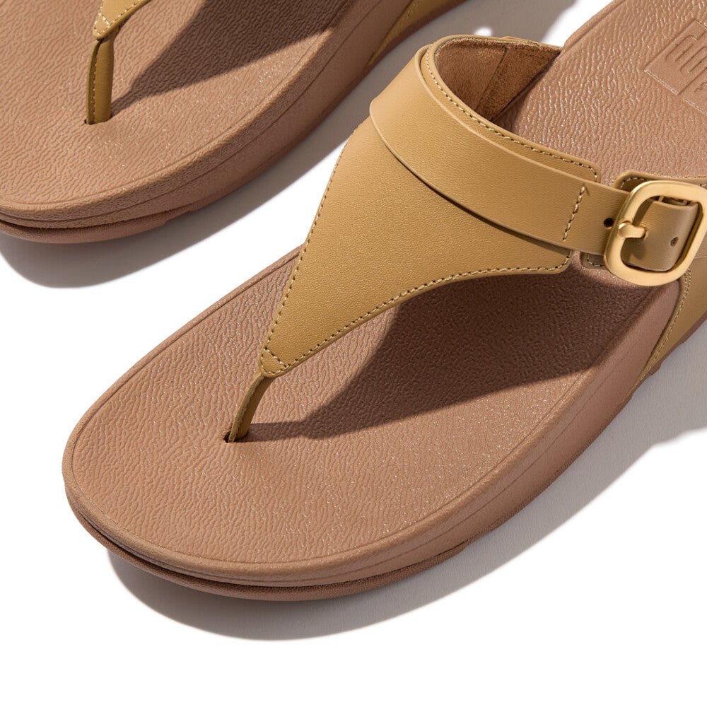 FitFlop LULU Adjustable Leather Toe-Post Sandals - Camel (ES8-040
