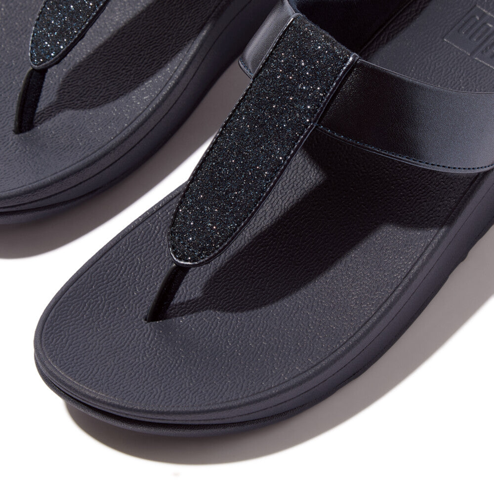 Fitflop Women Fino Glitterdust Metallic Toe-Post Sandals |IK5-054| Pewter main image 1