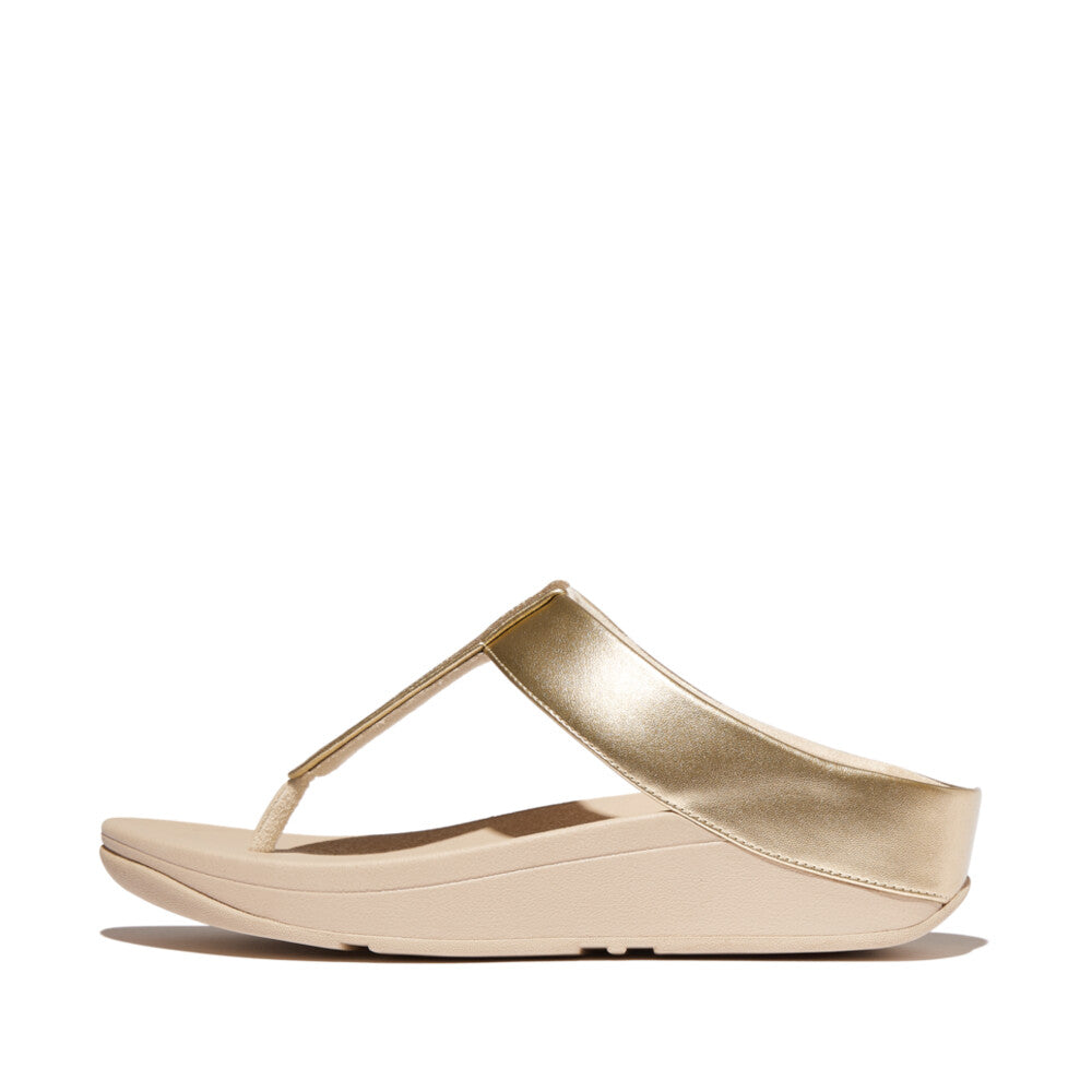 FitFlop Fino Bead-Cluster Toe-Post Sandals - Platino
