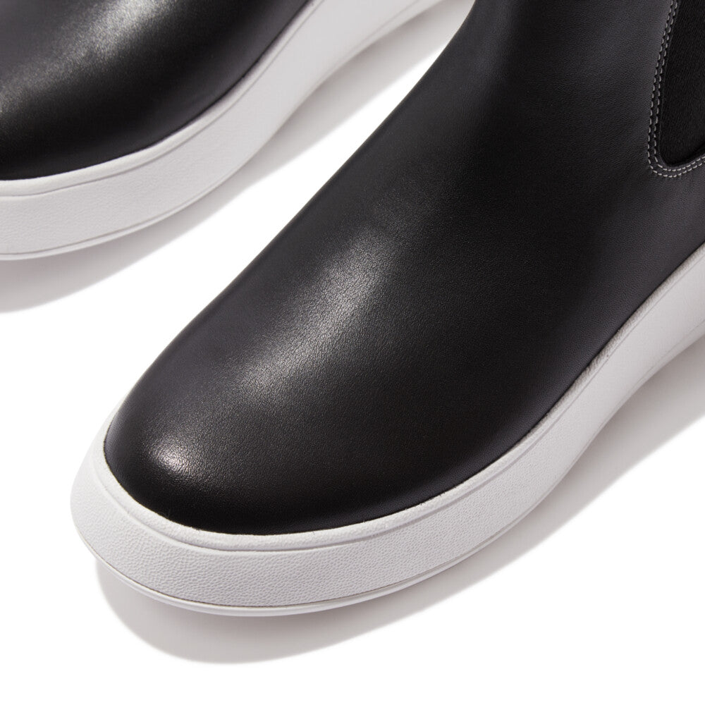 Fitflop Women F-Mode Contrast-Stitch Flatform Chelsea Boots |IN1-001| Black