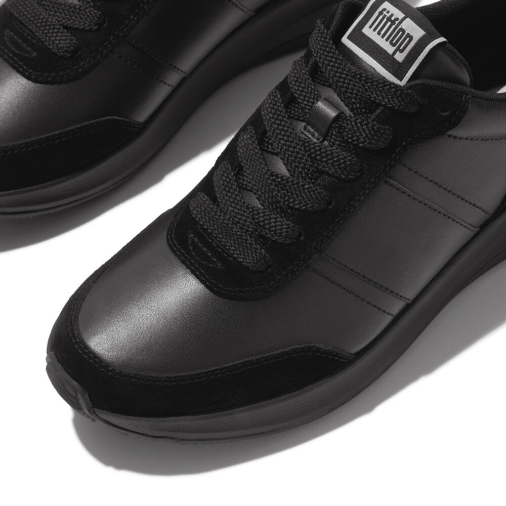 FitFlop F MODE Flow Mens Leather Suede Sneakers All Black IN8 090 fitflop-f-mode-flow-mens-leather-suede-sneakers-all-black-in8-090