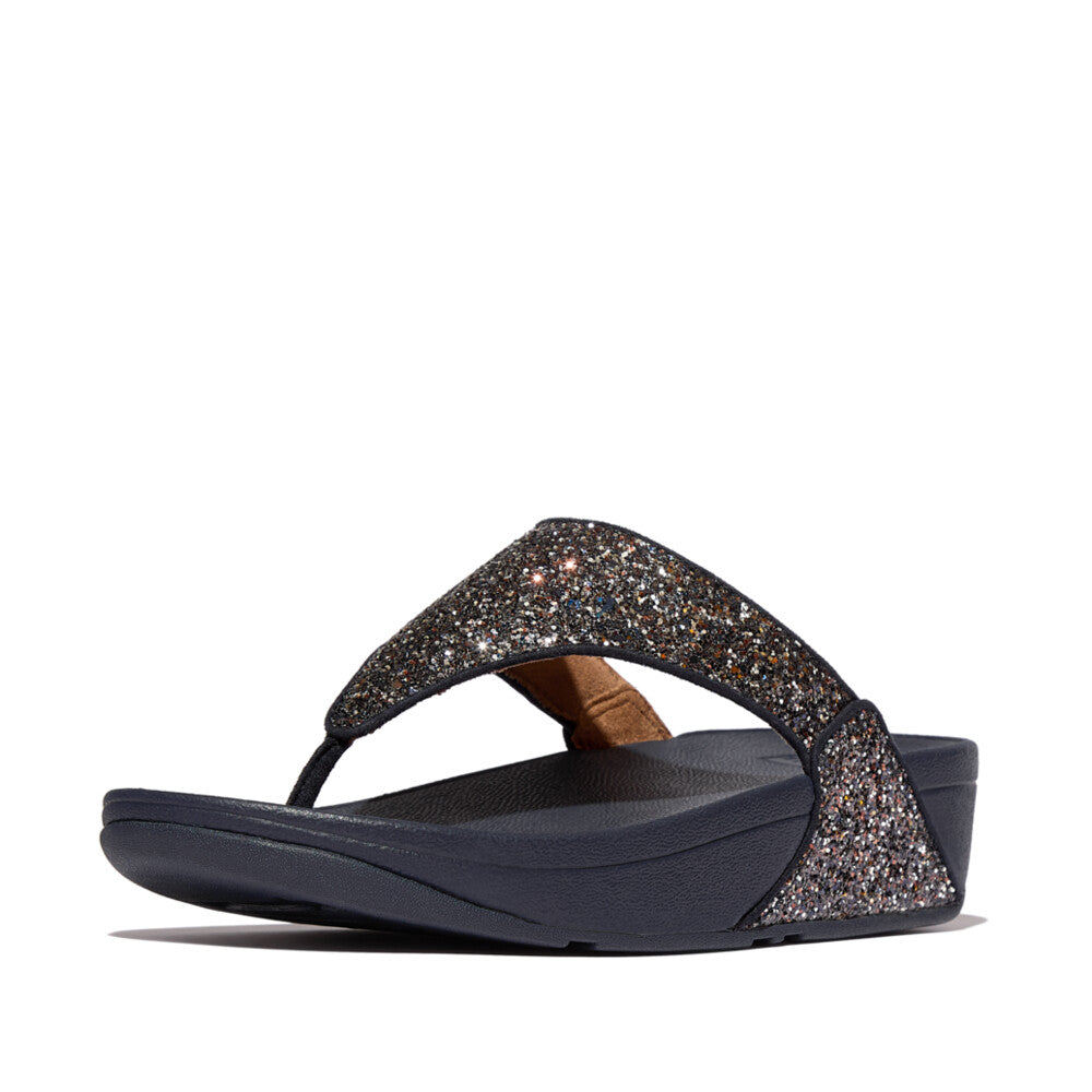 Solnze_88　2/2 FitFlop LULU Multi-Tonal Glitter Toe-Post Sandals - Midnight Navy