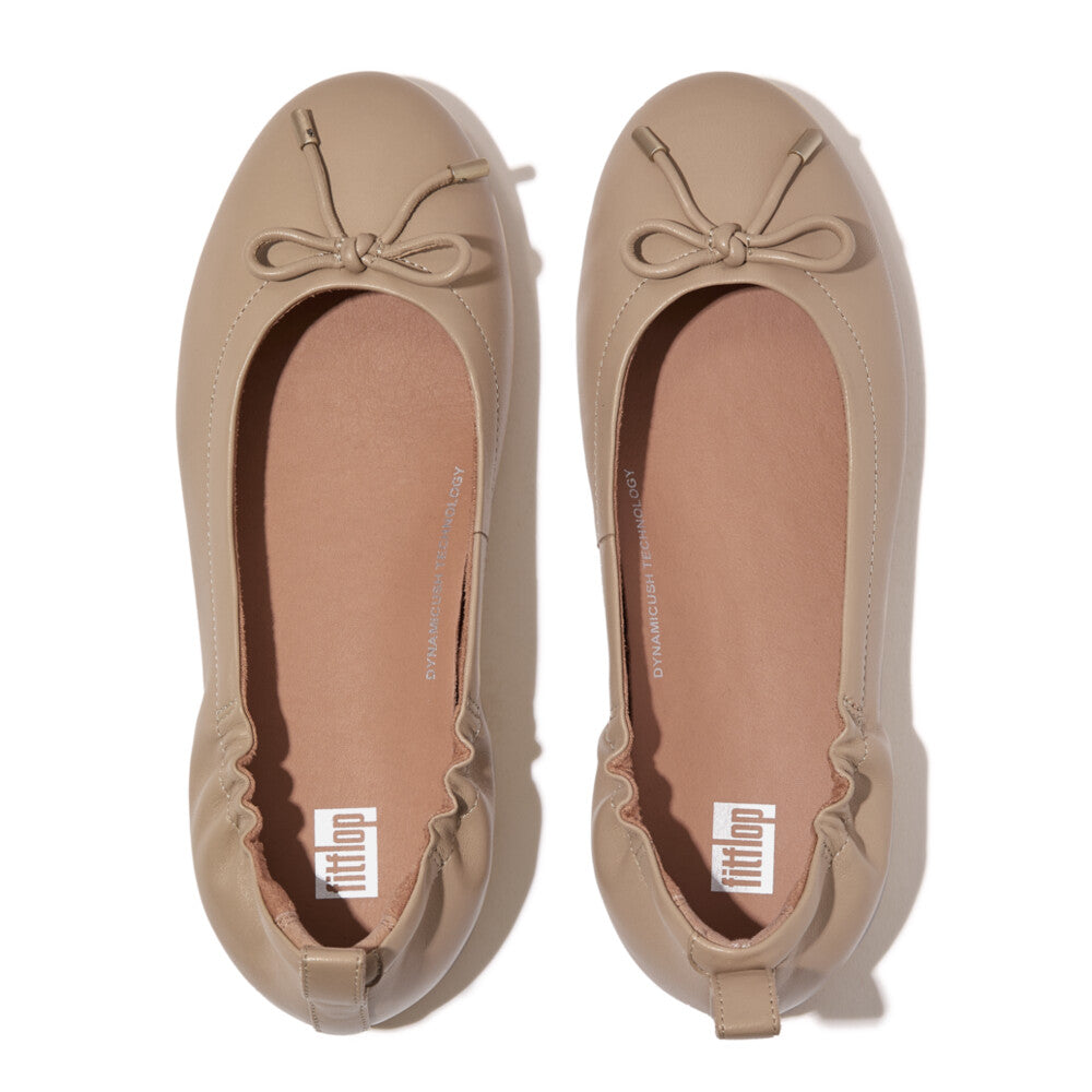 FitFlop ALLEGRO Bow Leather Ballerinas - Latte Beige (DX9-A94) â FitFlop Singapore