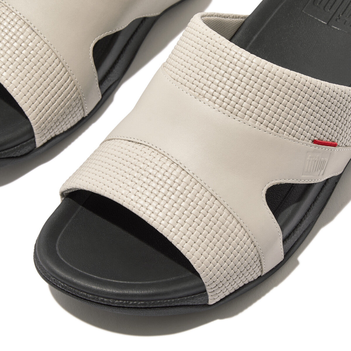 FREEWAY III Mens Weave-Embossed Leather Slides - Clay Grey (HA9-A93) |  FitFlop Singapore