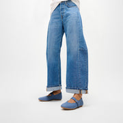 DELICATO  Wave-Edge Canvas Mary Janes