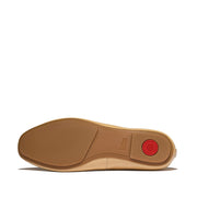 DELICATO Bow Textured Patent-Leather Ballet Flats