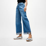 DELICATO High-Cut Soft-Leather Ballet Flats