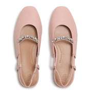 DELICATO Pearls-And-Crystal Leather Slingbacks