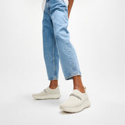 F-MODE Flow Pearls Crystal Knit Slip-On Sneakers