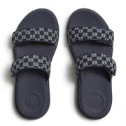 F-MODE GO Adjustable Checkerboard-Denim Two-Bar Slides
