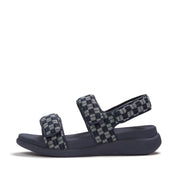 F-MODE GO Checkerboard-Denim Back-Strap Sandals