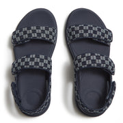 F-MODE GO Checkerboard-Denim Back-Strap Sandals
