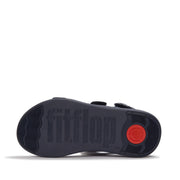 F-MODE GO Checkerboard-Denim Back-Strap Sandals