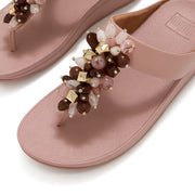 FINO Bead-Cluster Toe-Post Sandals - Clay Blush Multi
