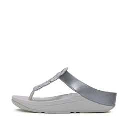 FINO Crystal-Twist Metallic Toe-Post Sandals