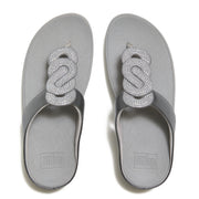 FINO Crystal-Twist Metallic Toe-Post Sandals