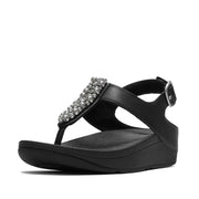 FINO Pearls & Crystal Back-Strap Toe-Post Sandals