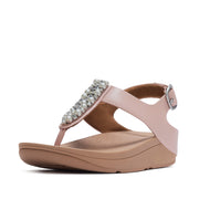 FINO Pearls & Crystal Back-Strap Toe-Post Sandals