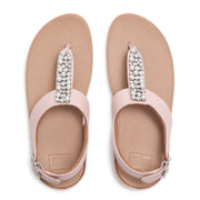 FINO Pearls & Crystal Back-Strap Toe-Post Sandals