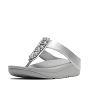 FINO Pearls-And-Crystal Toe-Post Sandals