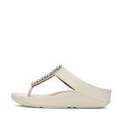FINO Pearls-And-Crystal Toe-Post Sandals