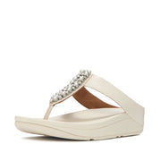 FINO Pearls-And-Crystal Toe-Post Sandals