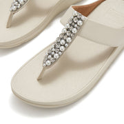 FINO Pearls-And-Crystal Toe-Post Sandals