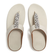 FINO Pearls-And-Crystal Toe-Post Sandals