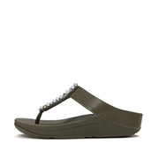 FINO Pearls-And-Crystal Toe-Post Sandals