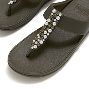 FINO Pearls-And-Crystal Toe-Post Sandals