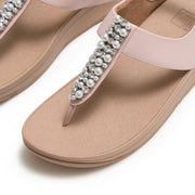FINO Pearls-And-Crystal Toe-Post Sandals