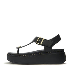 GEN-FF Max Buckle Tumbled-Leather Toe-Post Sandals