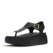 GEN-FF Max Buckle Tumbled-Leather Toe-Post Sandals