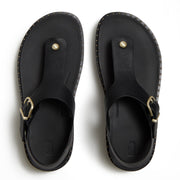 GEN-FF Max Buckle Tumbled-Leather Toe-Post Sandals