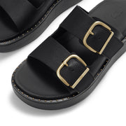 GEN-FF Max Buckle Tumbled-Leather Two-Bar Slides