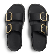 GEN-FF Max Buckle Tumbled-Leather Two-Bar Slides