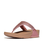 LULU Crystal-Mix Metallic Toe-Post Sandals