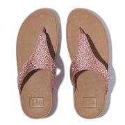 LULU Crystal-Mix Metallic Toe-Post Sandals