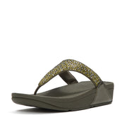 LULU Crystal-Mix Metallic Toe-Post Sandals