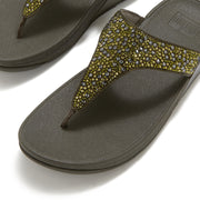 LULU Crystal-Mix Metallic Toe-Post Sandals