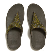 LULU Crystal-Mix Metallic Toe-Post Sandals