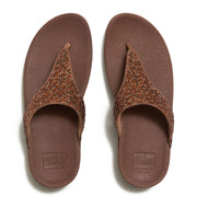 LULU Crystal-Mix Metallic Toe-Post Sandals