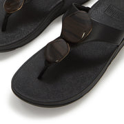 LULU Marbled-Stone Toe-Post Sandals