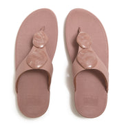 LULU Marbled-Stone Toe-Post Sandals