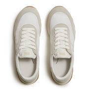 RETRO-Q FF Mens Fabric/Suede Trainers - Urban White Mix