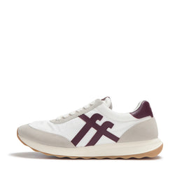 RETRO-Q FF Mens Fabric/Suede Trainers - Urban White/Dark Merlot