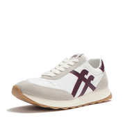 RETRO-Q FF Mens Fabric/Suede Trainers - Urban White/Dark Merlot
