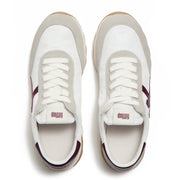 RETRO-Q FF Mens Fabric/Suede Trainers - Urban White/Dark Merlot